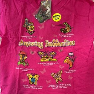 Glow in the Dark tee with Snap on Butterflies!! kids size L